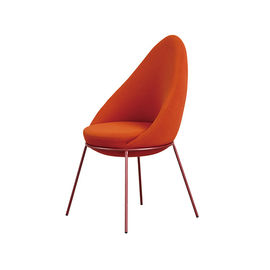 Orange Fabric Fully Upholstered Dining Chairs , Drop Shape Nest Low Easy Chair