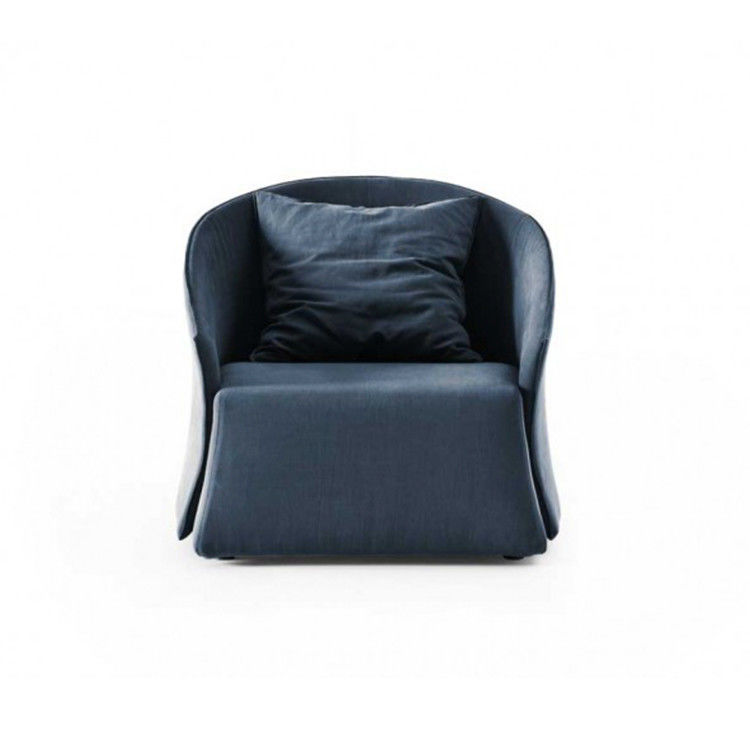 Blue Linen Upholstery Sofa Set , Elegant Lounge Chairs Italian Style